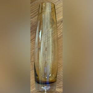 Mid-Century Modern Amber Glass 11 1/2”Vase, EUC